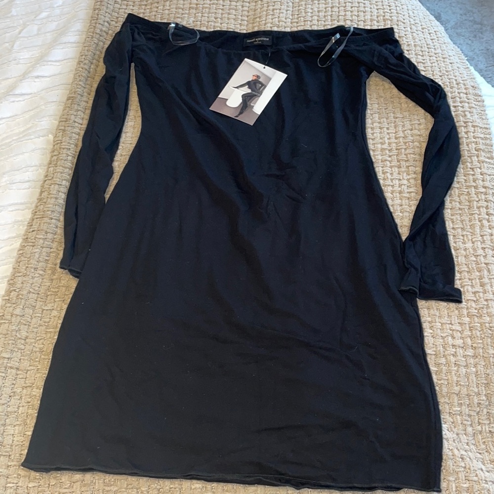 Off the shoulder black mini